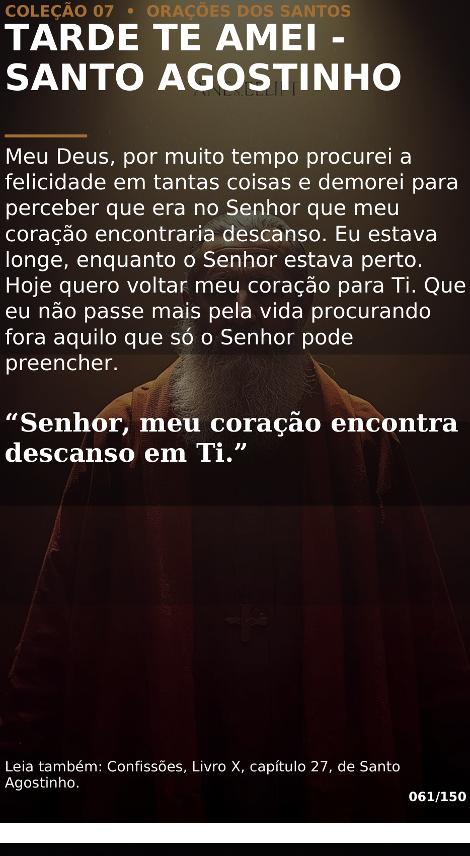 Cartão Tarde Te Amei, Santo Agostinho